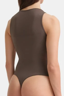 365 Contour Boat Neck Bodysuit - Mocha