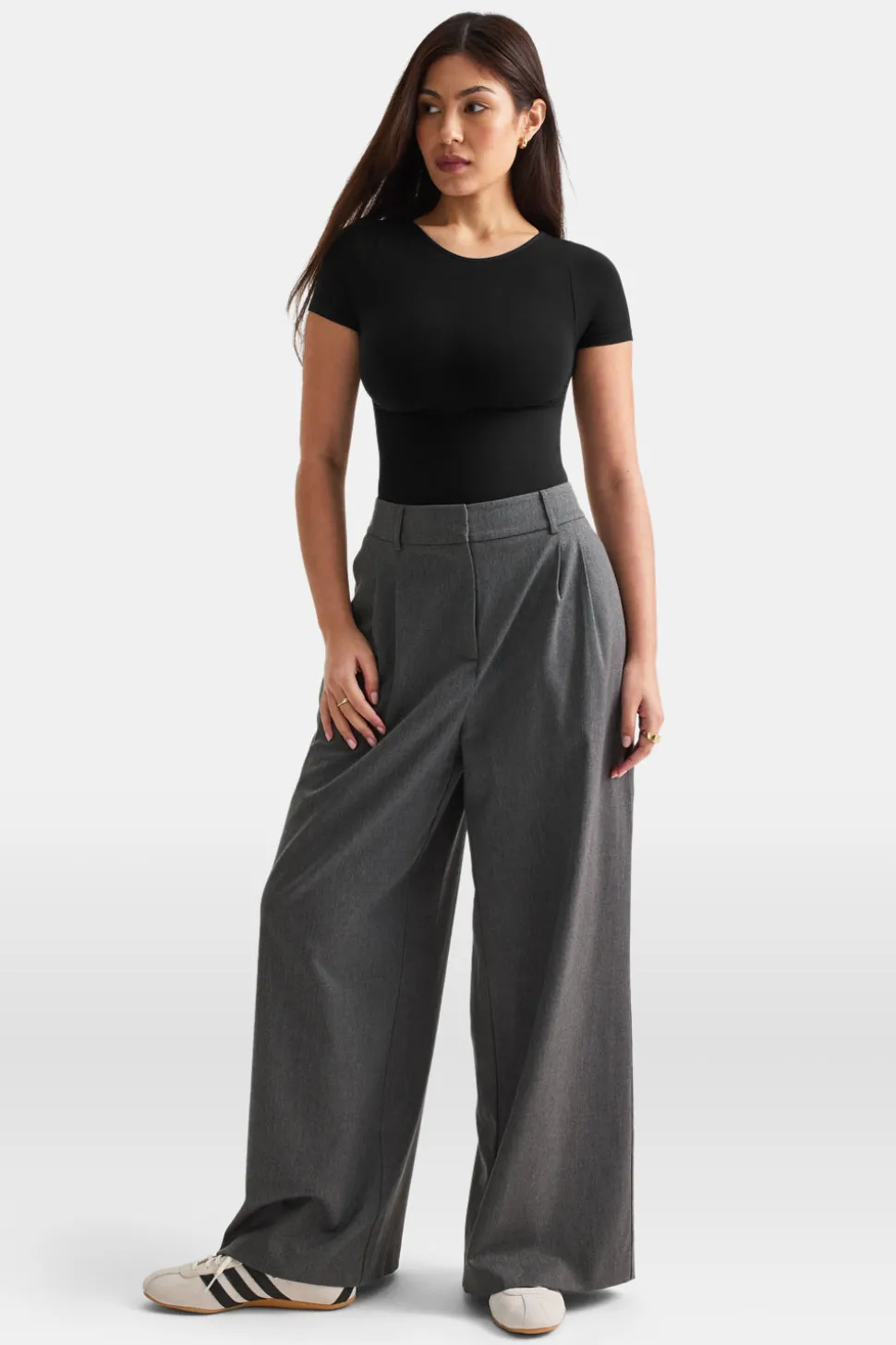 365 Contour Crew Neck Bodysuit - Shadow Black