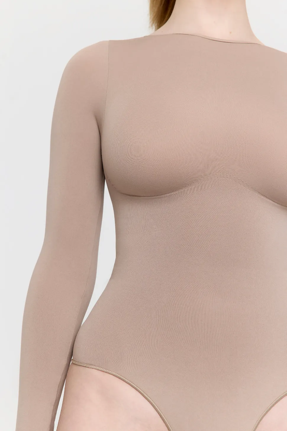 365 Contour Long Sleeve Bodysuit - Cappuccino