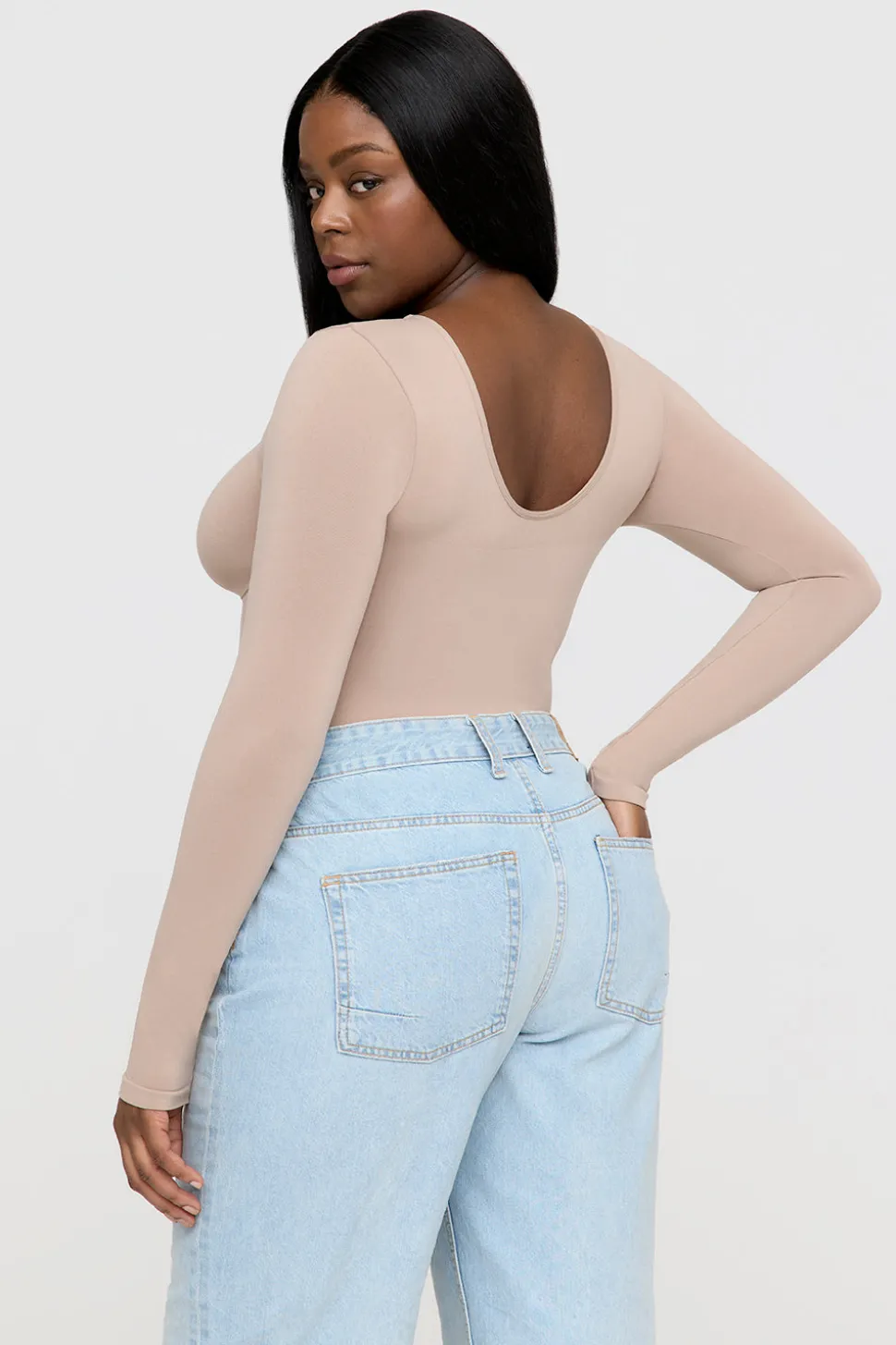 365 Contour Long Sleeve Bodysuit - Cappuccino