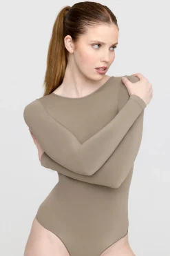 365 Contour Long Sleeve Bodysuit - Stone Khaki