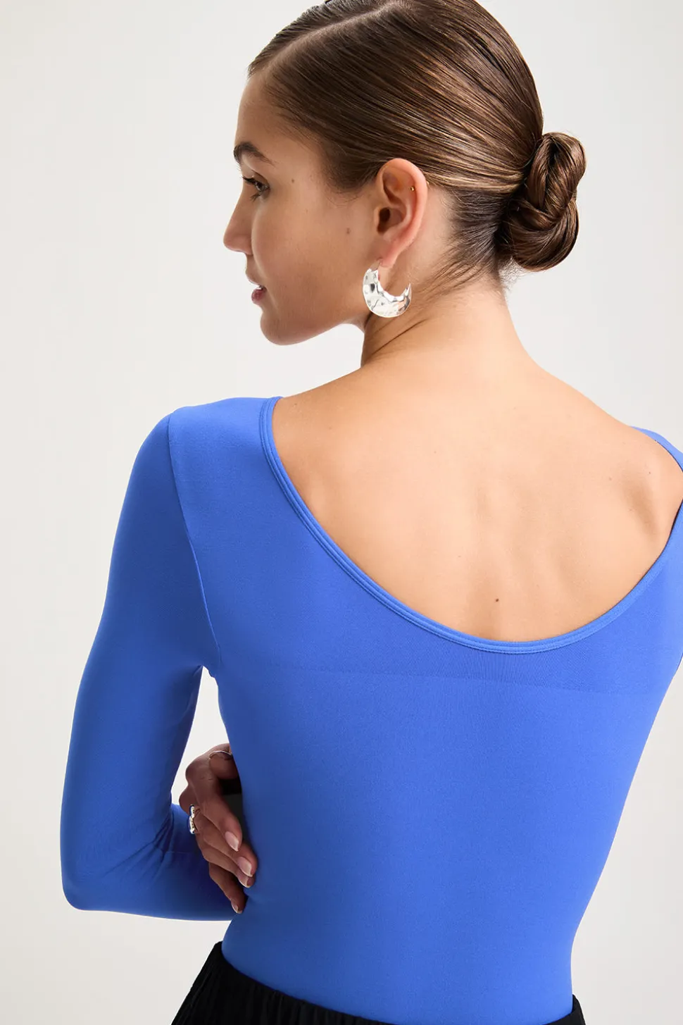 365 Contour Long Sleeve Shaping Bodysuit - Cobalt