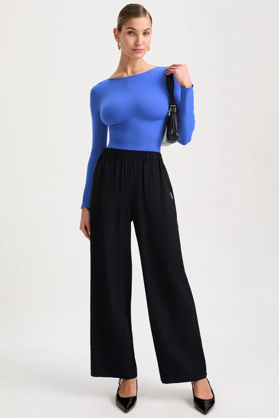 365 Contour Long Sleeve Shaping Bodysuit - Cobalt