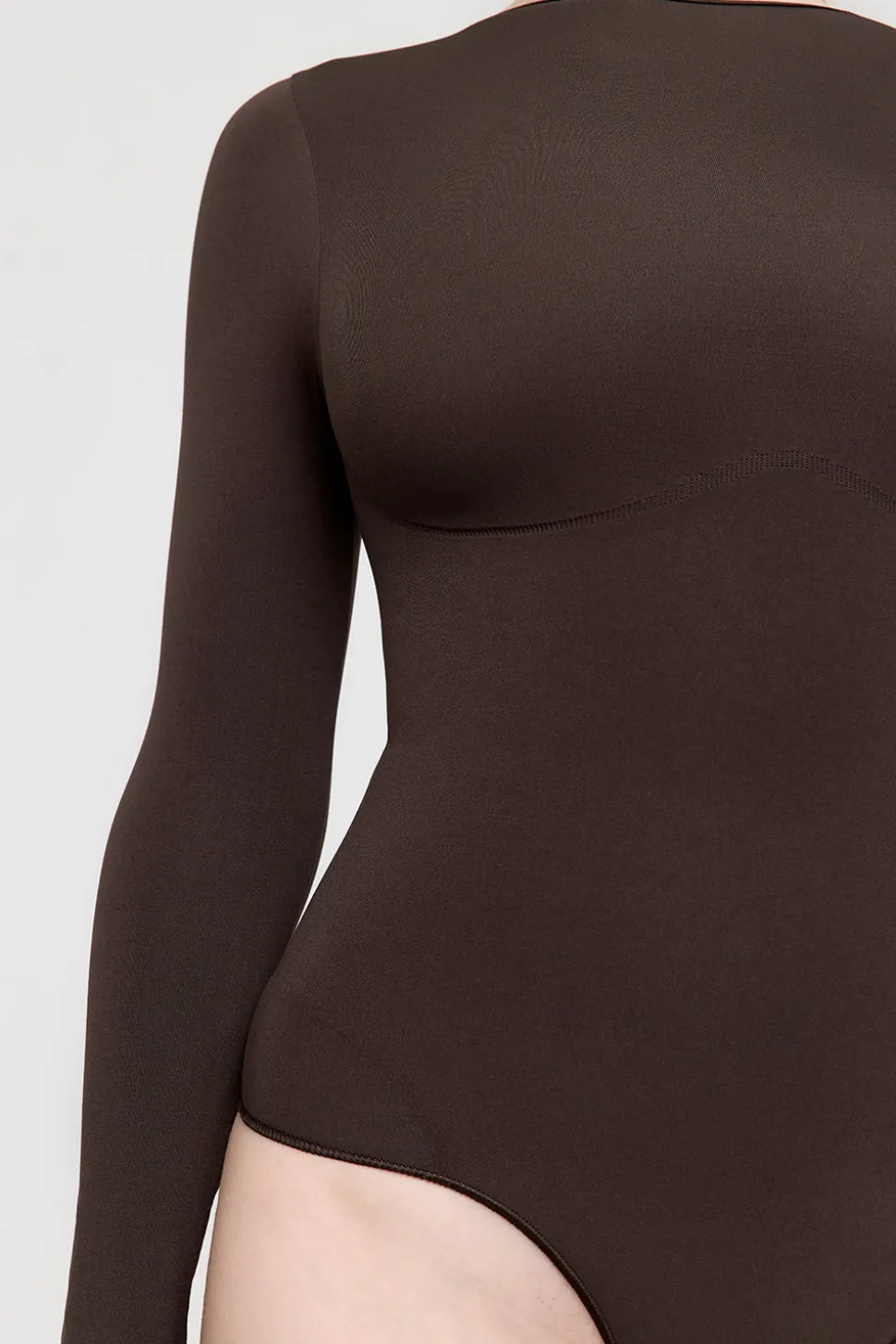 365 Contour Long Sleeve Shaping Bodysuit - Espresso