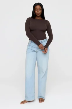 365 Contour Long Sleeve Shaping Bodysuit - Espresso