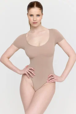 365 Contour Short Sleeve Bodysuit - Cappuccino