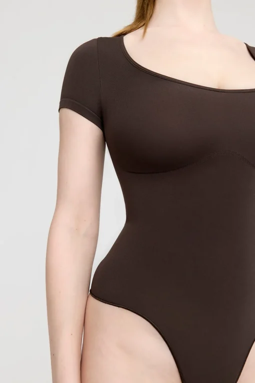 365 Contour Short Sleeve Shaping Bodysuit - Espresso
