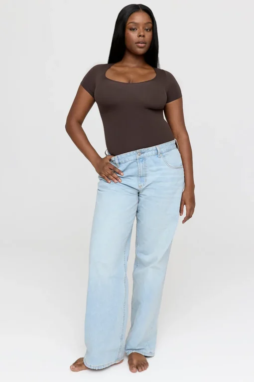 365 Contour Short Sleeve Shaping Bodysuit - Espresso