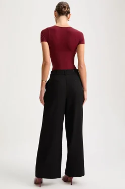 365 Contour Short Sleeve Shaping Bodysuit - Cherry