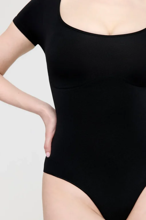 365 Contour Short Sleeve Shaping Bodysuit - Shadow Black