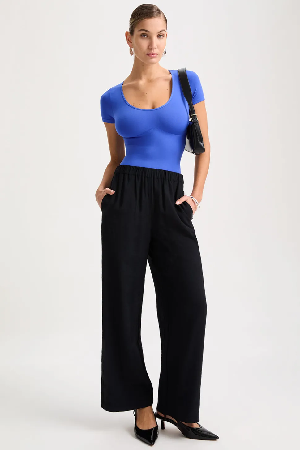 365 Contour Short Sleeve Shaping Bodysuit - Cobalt