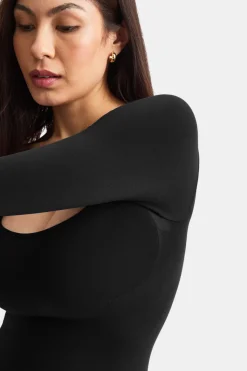 365 Contour Square Neck Bodysuit - Shadow Black