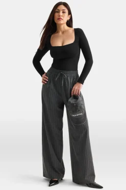 365 Contour Square Neck Bodysuit - Shadow Black