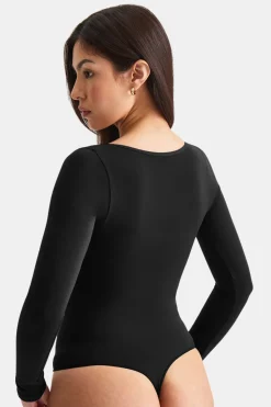 365 Contour Square Neck Bodysuit - Shadow Black