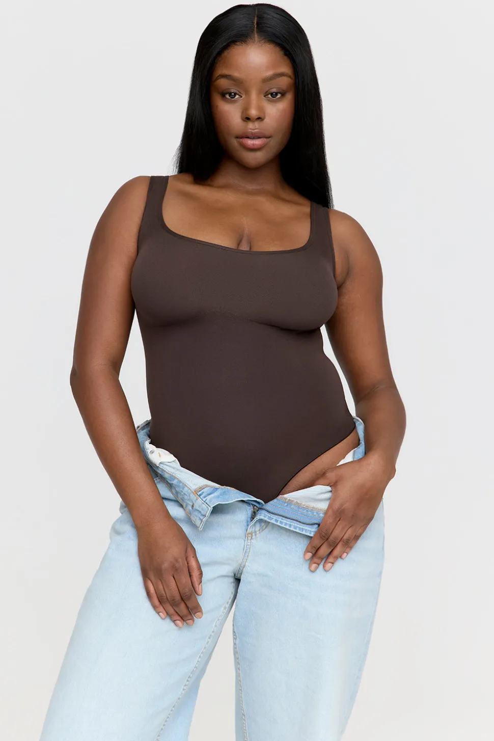 365 Contour Strappy Shaping Bodysuit - Espresso