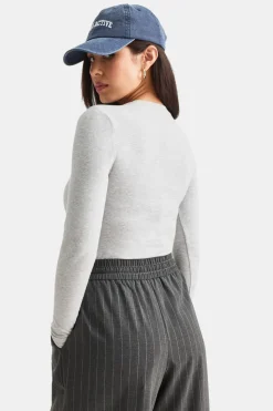 365 Core Cotton Long Sleeve T-Shirt - Grey Marl