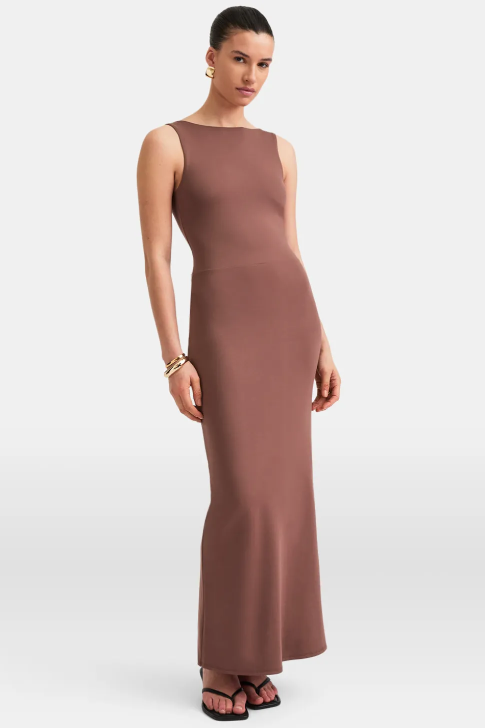 365 Open Back Maxi Dress - Clay