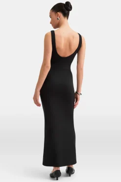 365 Open Back Maxi Dress - Shadow Black