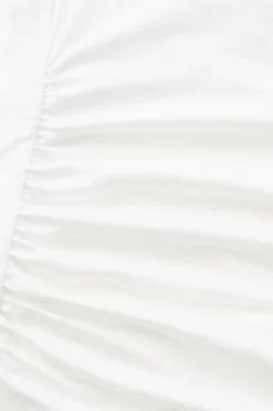 365 Ruched Side Open Back Long Sleeve Top - Coconut Milk