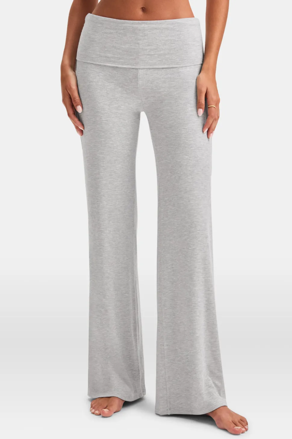 365 Sculpting Lounge Flared Trousers - Grey Marl