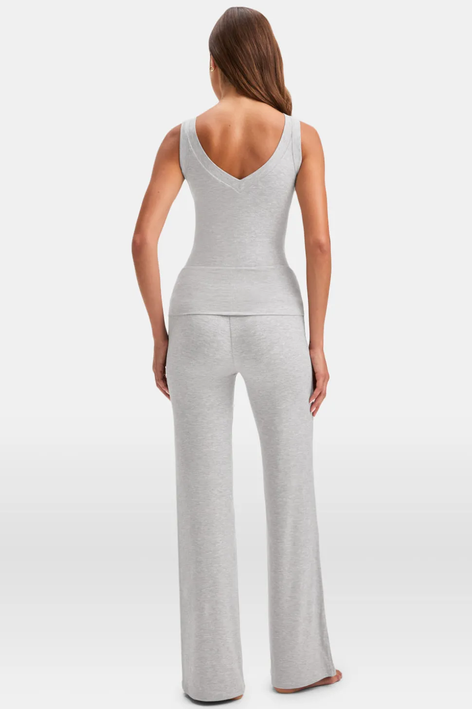 365 Sculpting Lounge Flared Trousers - Grey Marl