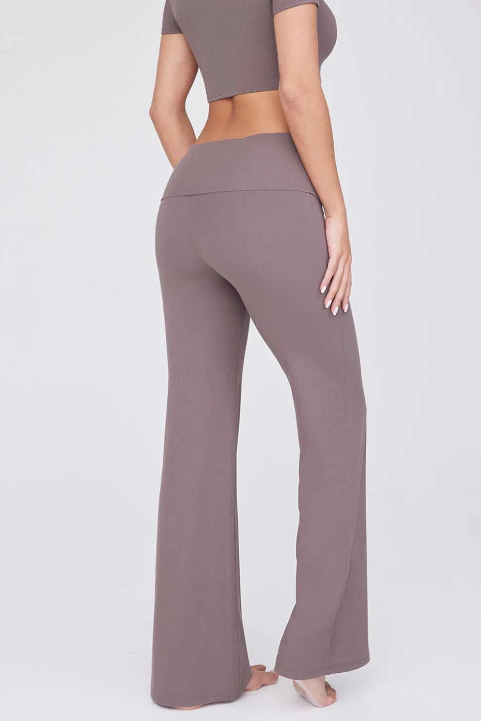 365 Sculpting Lounge Flared Trousers - Mocha