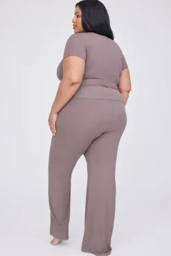 365 Sculpting Lounge Flared Trousers - Mocha
