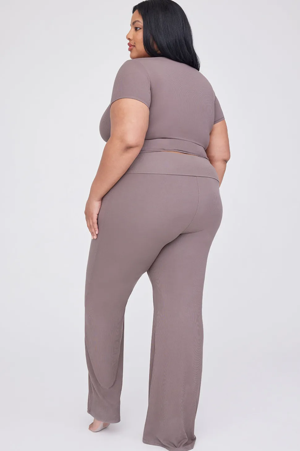 365 Sculpting Lounge Flared Trousers - Mocha