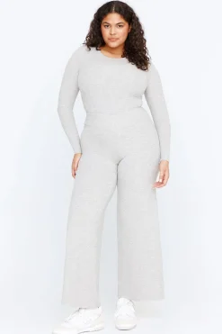 365 Sculpting Lounge Long Sleeve Bodysuit - Grey Marl