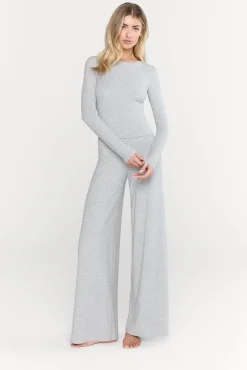 365 Sculpting Lounge Long Sleeve Top - Grey Marl