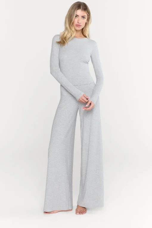365 Sculpting Lounge Long Sleeve Top - Grey Marl