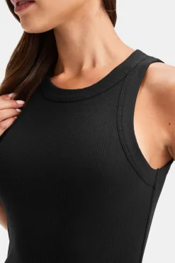 365 Sculpting Lounge Racer Mini Dress - Shadow Black