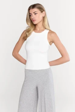 365 Sculpting Lounge Racer Tank - Coconut Milk