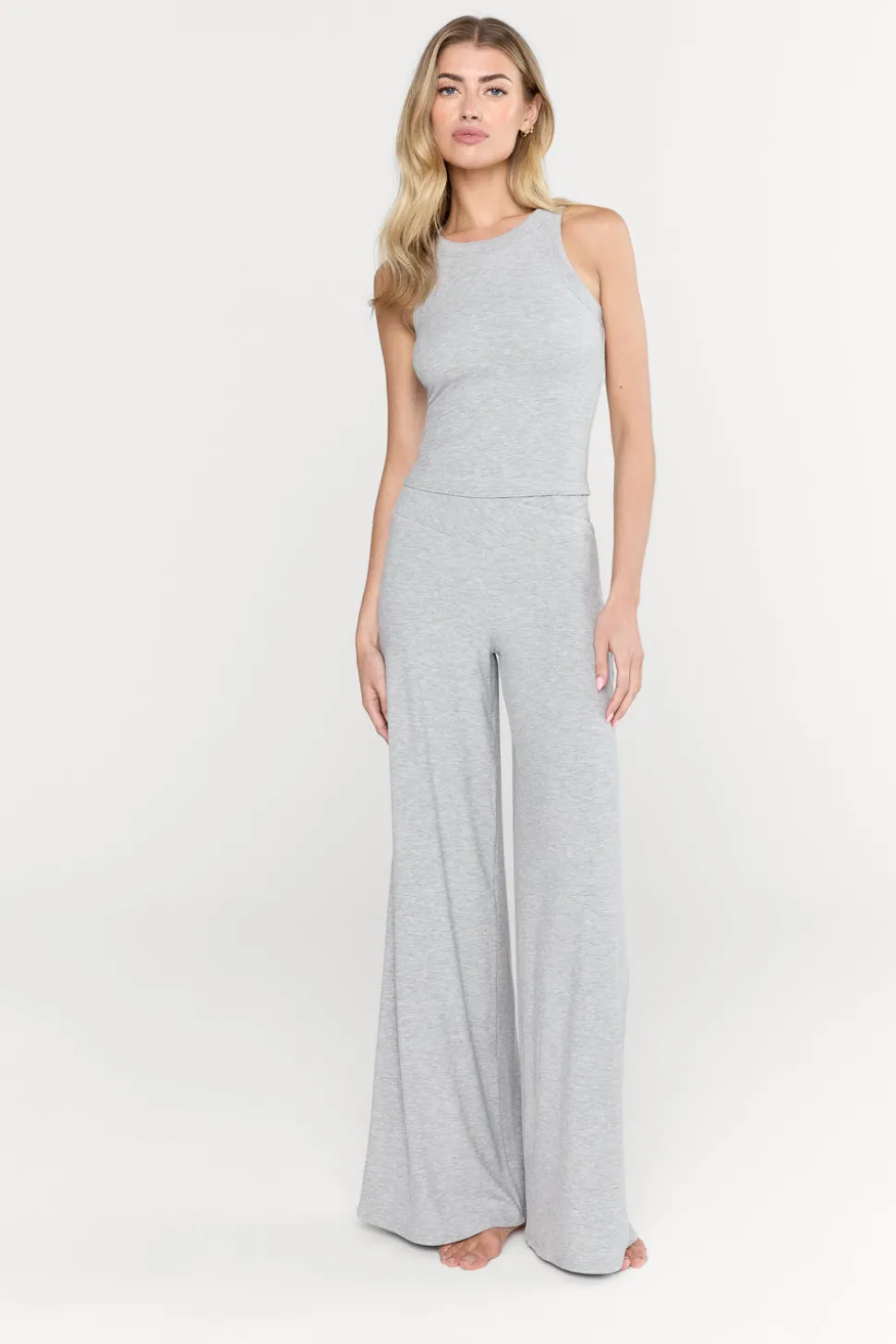 365 Sculpting Lounge Racer Tank - Grey Marl