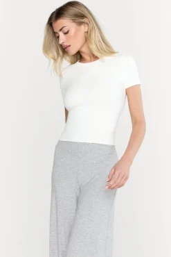 365 Sculpting Lounge Short Sleeve T-Shirt - Coconut Milk