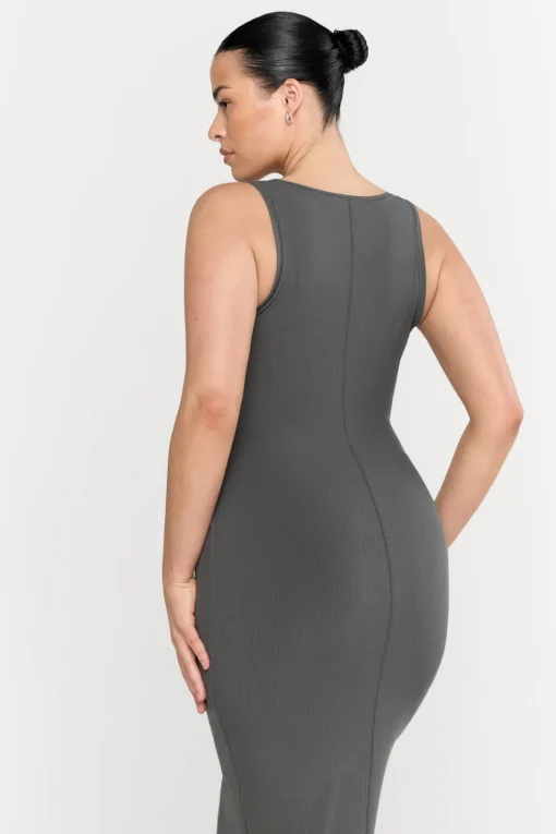 365 Sculpting Lounge Square Neck Maxi Dress - Dark Olive