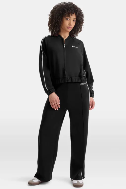 Contrast Piping Track Jacket - Shadow Black