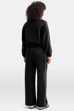 Contrast Piping Track Jacket - Shadow Black