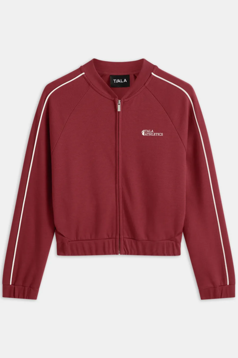 Contrast Piping Track Jacket - Vintage Red