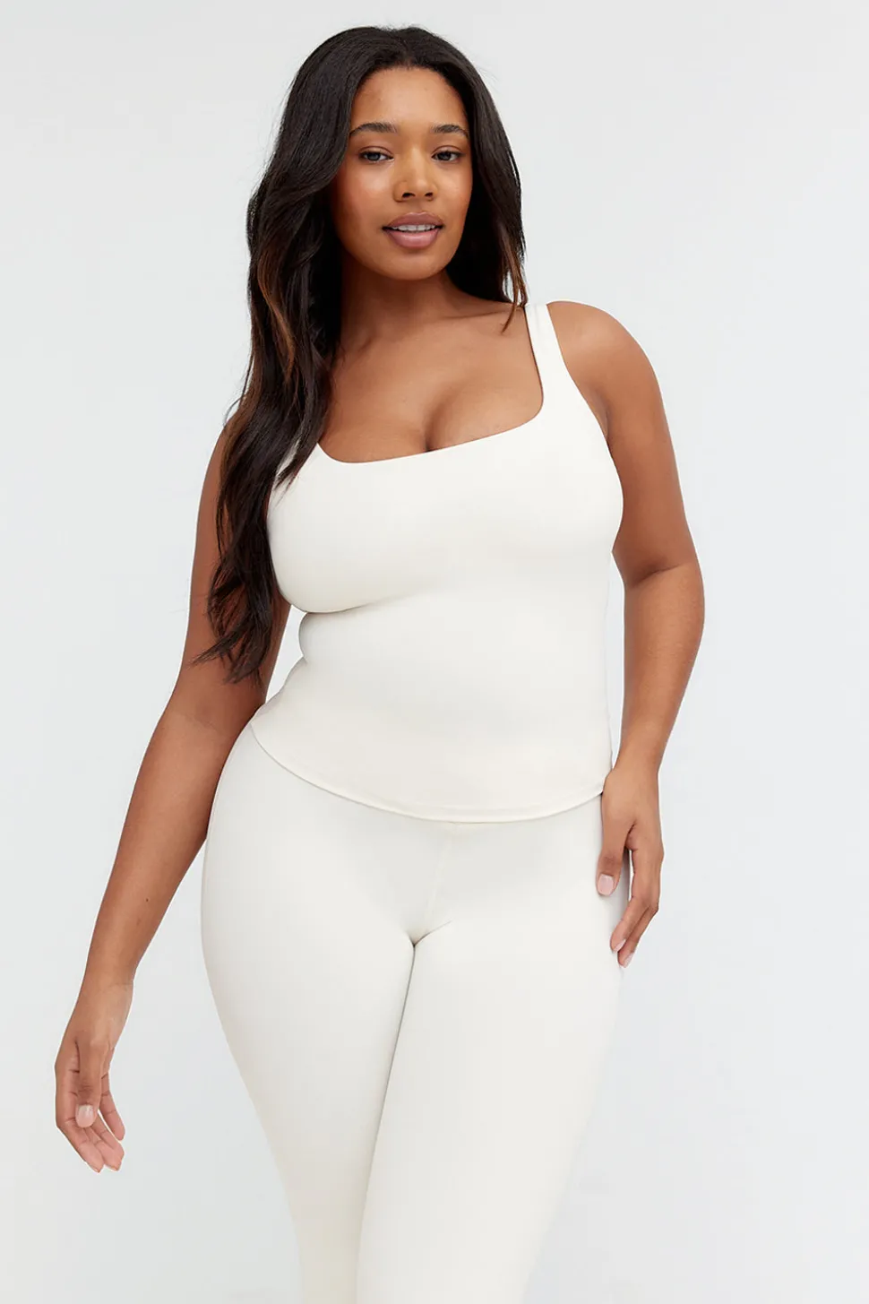 DayFlex Built-In Support Essential Square Neck Vest - Buttermilk