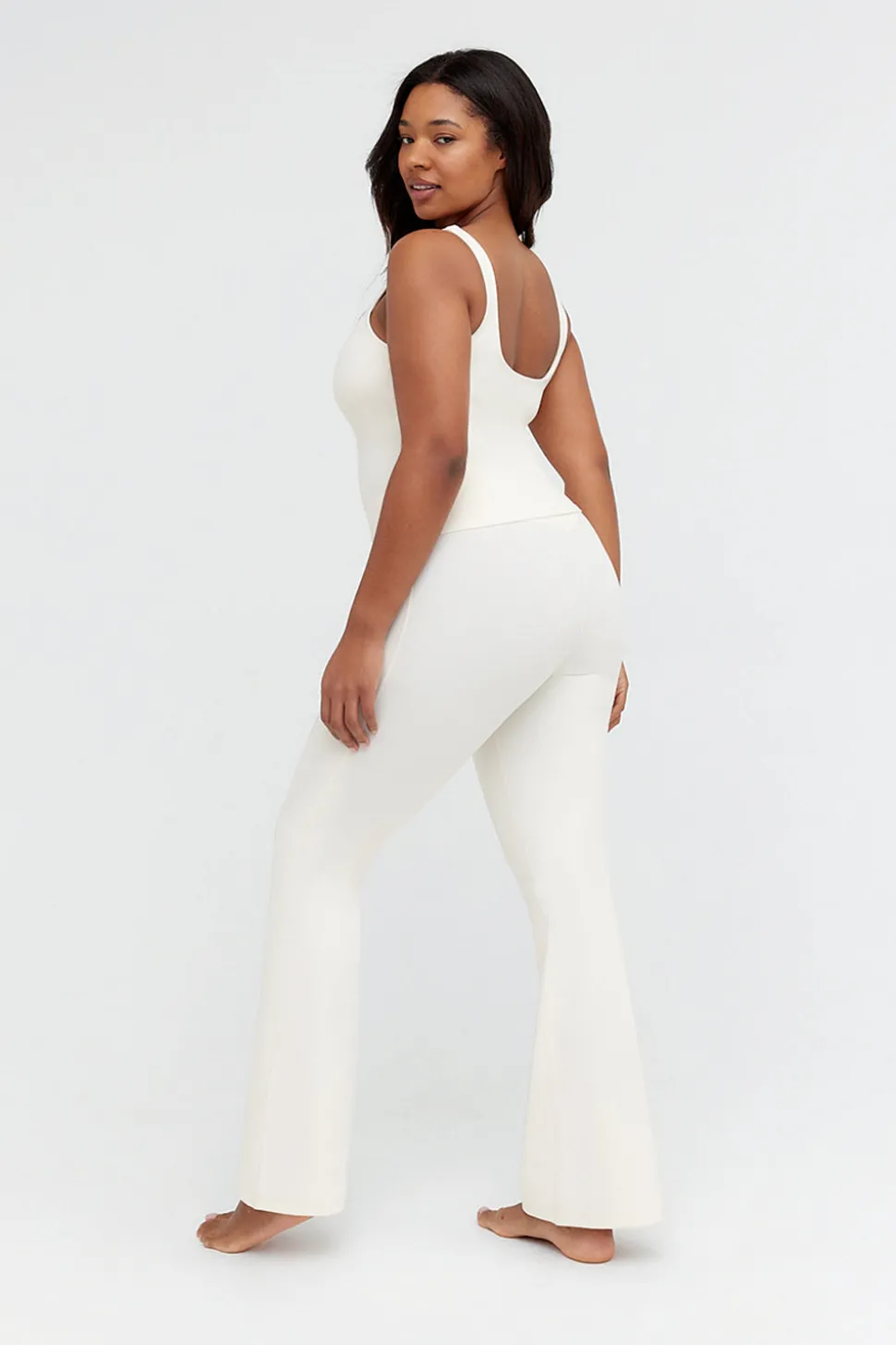 DayFlex Built-In Support Essential Square Neck Vest - Buttermilk