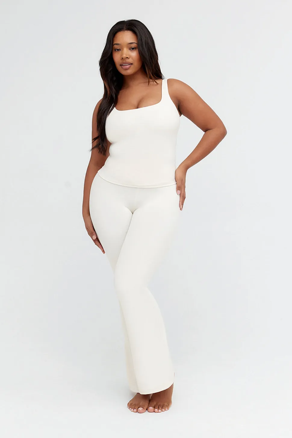 DayFlex Built-In Support Essential Square Neck Vest - Buttermilk