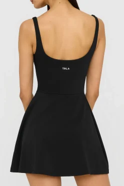 DayFlex Built-In Support Square Neck Active Dress - Shadow Black