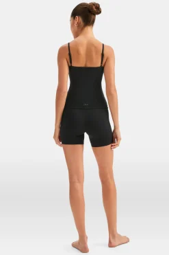 DayFlex Built-In Support Spaghetti Strap Full Length Cami Vest - Shadow Black