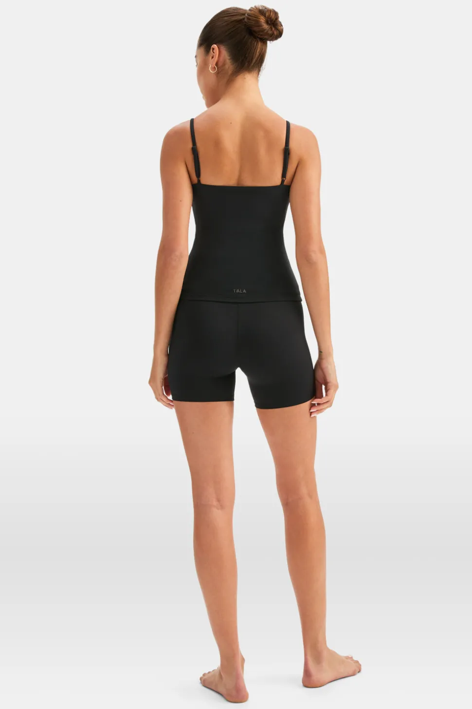 DayFlex Built-In Support Spaghetti Strap Full Length Cami Vest - Shadow Black