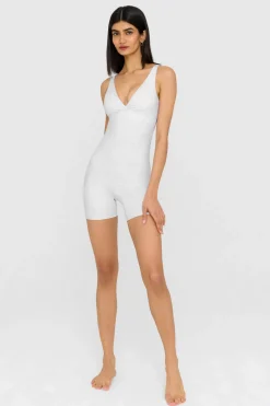 DayFlex Built-In Support V Neck Unitard - Grey Marl