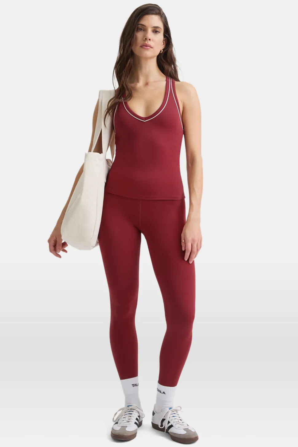 DayFlex Built-In Support V Neck Racer Vest - Vintage Red