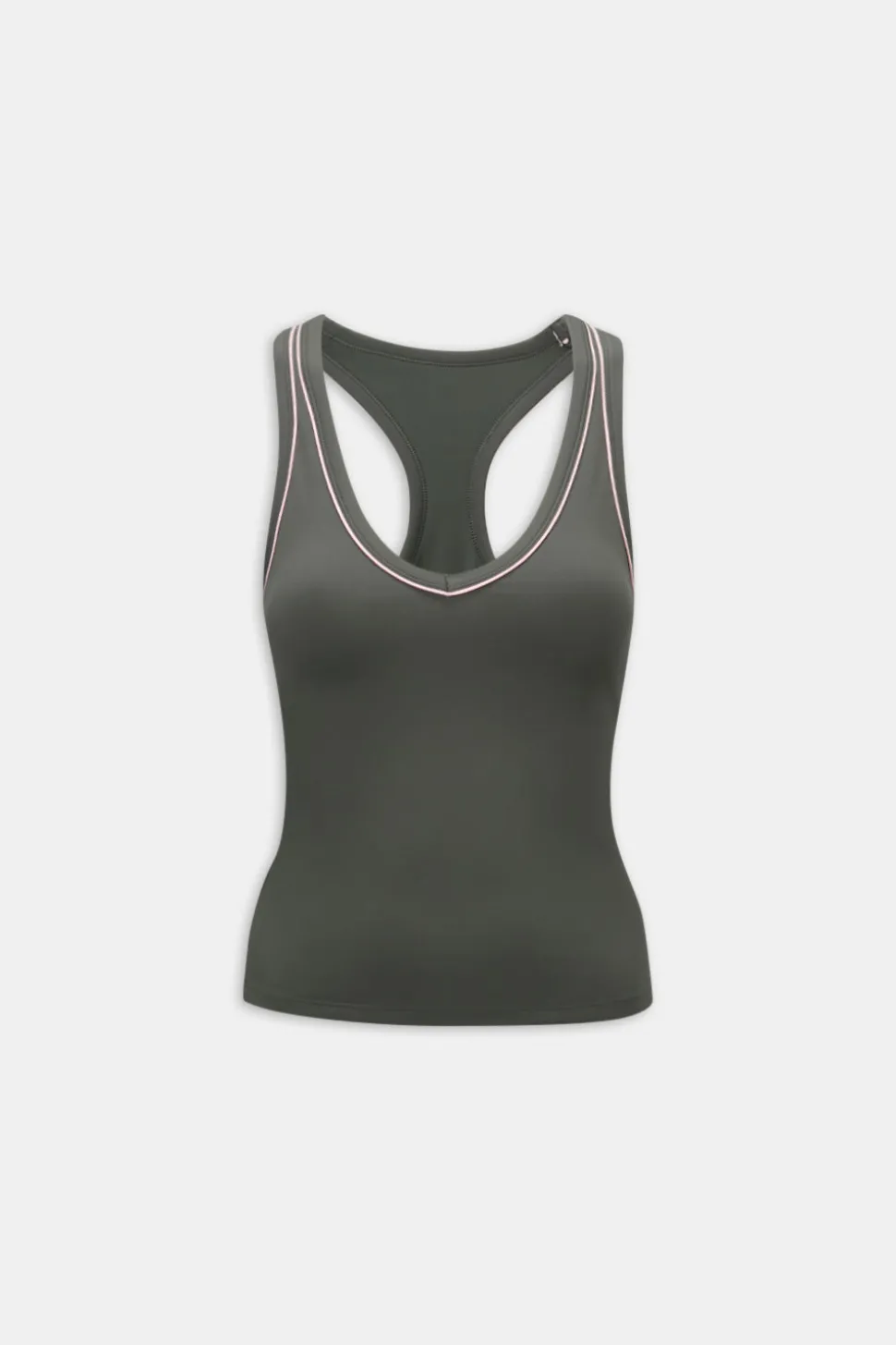 DayFlex Built-In Support V Neck Racer Vest - Dark Olive