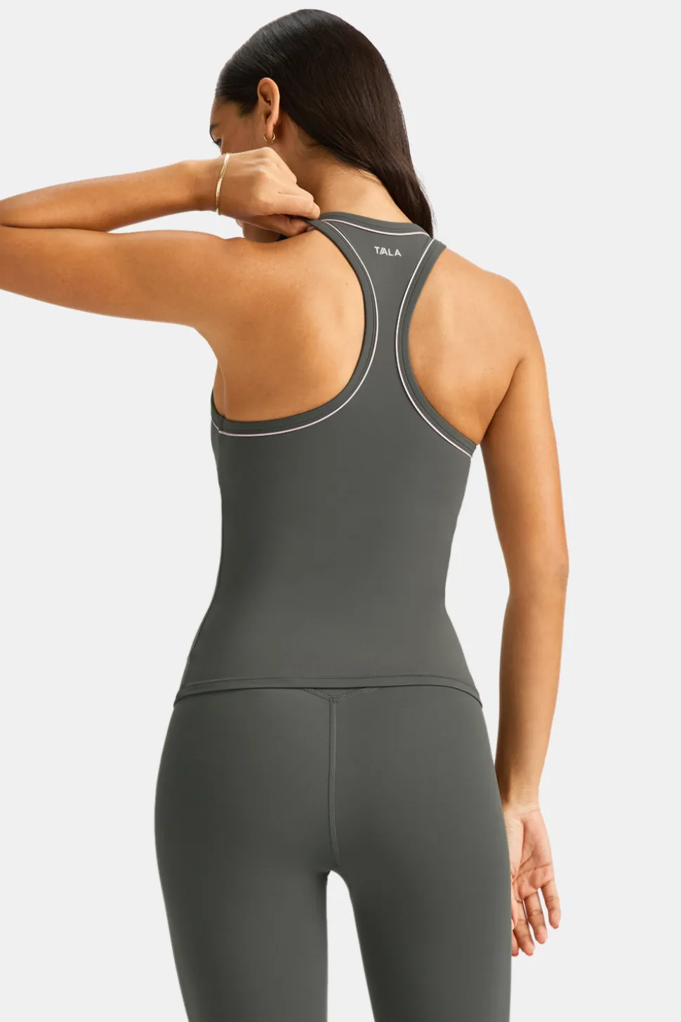 DayFlex Built-In Support V Neck Racer Vest - Dark Olive