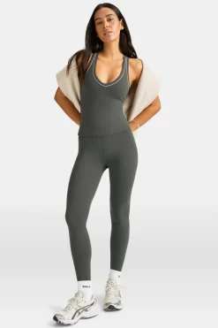 DayFlex Built-In Support V Neck Racer Vest - Dark Olive